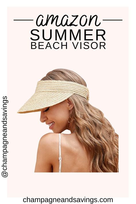 Summer beach hat, straw hat, straw visor, beach visor, sun hat, trendy fashion, summer beach outfit idea, beach vacation outfit, amazon fashion finds, amazon finds, amazon must haves, s Straw Hats For Women, Beach Visor, Straw Visor, Summer Hats Beach, Beach Vacation Outfits, Summer Beach Outfit, Visor Hat, Vacation Outfit, Straw Hats