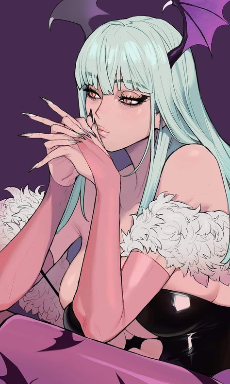 Morrigan Aensland, Capcom Vs Snk, Capcom Vs, Emo Art, Vampire Hunter, Scene Art, Cyberpunk Art, Marvel Vs, Video Game Characters