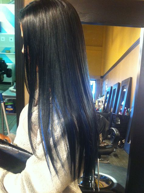 Blue Hair Highlights, Black Women Hair, Weave Hair, Hair Streaks, Wigs Hair, Hair Stylies, Long Black Hair, Hair Inspiration Color, Hair Inspo Color