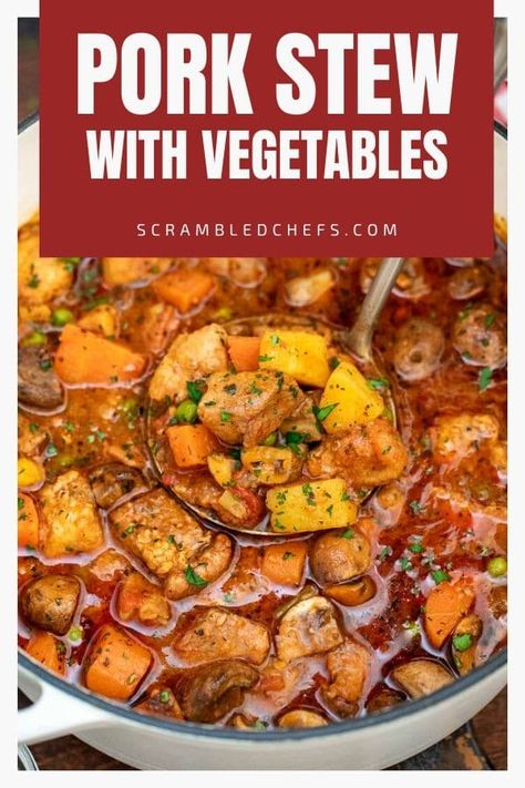 Pork Chop Stew, Pork Stew Meat Recipes, Boneless Pork Loin Recipes, Pork Stew Meat, Pork Stew Recipes, Pork Loin Roast Recipes, Stew Meat Recipes, Boneless Pork Loin, Pork Recipes Easy