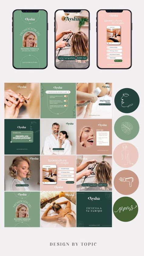 Christian Instagram Feed Ideas, Aesthetic Clinic Instagram Feed, Aesthetic Clinic Social Media Design, Therapy Instagram Feed, Social Media Feed Aesthetic, Feed De Instagram Ideas Negocios, Ig Aesthetic Feed, Aesthetic Puzzle, Create Canva Templates