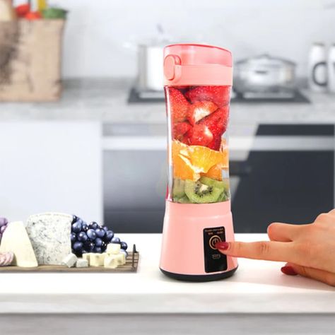 #Smoothie Cute Portable Blender with#USB Rechargeable Electric Juicer# Multifunctional Blender Electric Kitchen Gadgets Blender Portable, Fruit Blender, Fruit Juicer, Electric Juicer, Fresh Drinks, How To Make Smoothies, Juice Cup, Portable Blender, Healthy Fruits