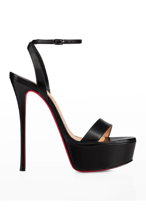 X5QY5 Christian Louboutin Loubi Queen Red Sole Platform Sandals Louboutin Strappy Heels, Miss Sabina Louboutin, Christian Louboutin Platform Heels, Christian Louboutin Shoes Saks, Christian Louboutin Heels & Wedges, Vegan Sneakers, Platform Clogs, Platform Mary Janes, Leather Platform Sandals