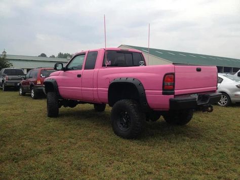 Pink lifted cummins. Piggy is on pinterest?! Pink Cummins, Barbie Truck, Lifted Cummins, Pink Vehicles, Pink Trucks, Woman Farmer, 2nd Gen Cummins, Jacked Up Chevy, Lifted Dodge