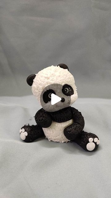 Panda Fondant Tutorial, Panda Fondant, Fondant Doll, Fondant Figurine, Fondant Tutorial, Cake Art, Cake Toppers, Fondant, Wedding Cakes