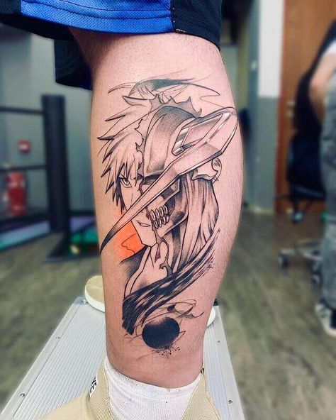 60 Unique Anime Tattoos Ideas to Inspire Your Next Ink Masterpiece Kenpachi Zaraki Tattoo Ideas, Kurama Tattoo Ideas, Bankai Tattoo Ideas, Kenpachi Tattoo Ideas, Naruto And Kurama Tattoo Ideas, Princess Mononoke Tattoo, Evangelion Tattoo, Bleach Tattoo, Slayer Tattoo