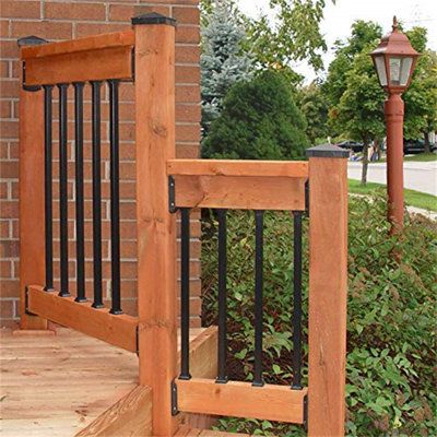 These square railings are perfect for decking, porches, gazebos and more. It's an easy way to accentuate your outdoor projects while adding beauty, strength and safety. Made of heavy-duty galvanized cold-rolled steel, they are not only suitable for many types of projects, but also easily complement and install over composite, vinyl, wood, and more. BTERAZ | BTERAZ Galvanized Railing 32.0 H x 0.75 W x 0.75 D in Metal in Black | 0.75" L x 0.75" W x 32.0" H | Wayfair B07Q8T5R9C Galvanized Railing, Aluminum Balusters, Metal Balusters, Deck Balusters, Cedar Lumber, Vinyl Wood, Steel Deck, Deck Projects, Easy Backyard