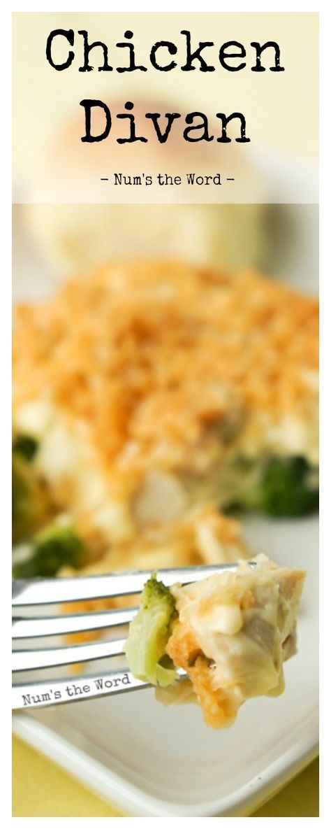 Chicken Divan Casserole is a simple, and tasty weeknight meal! Perfect for leftover Turkey or a Rotisserie chicken and freezer friendly! Chicken Casserole Ritz Crackers, Chicken Divan Casserole, Poppy Seed Chicken Casserole, Cheesy Broccoli Casserole, Chicken Divan, Diy Easy Recipes, Panko Crumbs, Rotisserie Chicken Recipes, Broccoli Casserole