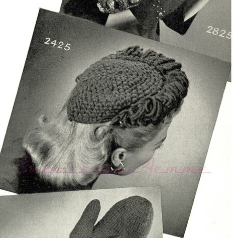 Free vintage crochet pattern: 1940s Fantastic Frilled Hat – Subversive Femme Crochet 1940s Free Pattern, 50s Crochet Patterns, 1940s Crochet Patterns, Free Vintage Crochet Patterns, Vintage Crochet Hats, Vintage Crochet Doily Pattern, Crochet Wedding Dress Pattern, Crochet Headwear, Tweed Scarf