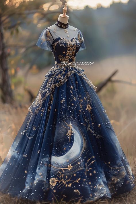 Celestial Dress, Galaxy Dress, Magical Dress, Fantasy Dresses, Fashion Drawing Dresses, Dress Attire, Dress Design Sketches, Prom Dress Inspiration, Fantasy Gowns