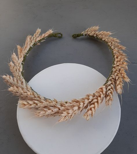 Wheat Headpiece, Hobbit Cosplay, Bridal Hair Wreath, Wreath Natural, Boho Bridal Hair, Head Crown, Hair Wreath, Rustic Colors, Festival Hair