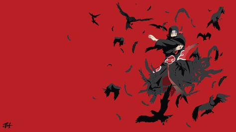 Itachi Uchiha (Naruto) Minimalist Wallpaper by slezzy7 on DeviantArt Itachi Akatsuki, Shikamaru Nara, Naruto Wallpaper Iphone, Mangekyou Sharingan, Itachi Uchiha Art, The Ancient Magus Bride, Wallpaper Dekstop, 5 Anime, Naruto Wallpaper