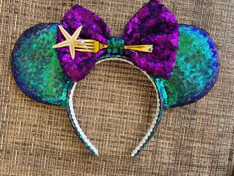 Ariel Ears, Diy Disney Ears, Disney Ears Headband, Disneyland Ears, Diy Mickey Ears, Disney Mouse Ears, Disney Minnie Mouse Ears, Disney Headbands, Disney Mickey Ears