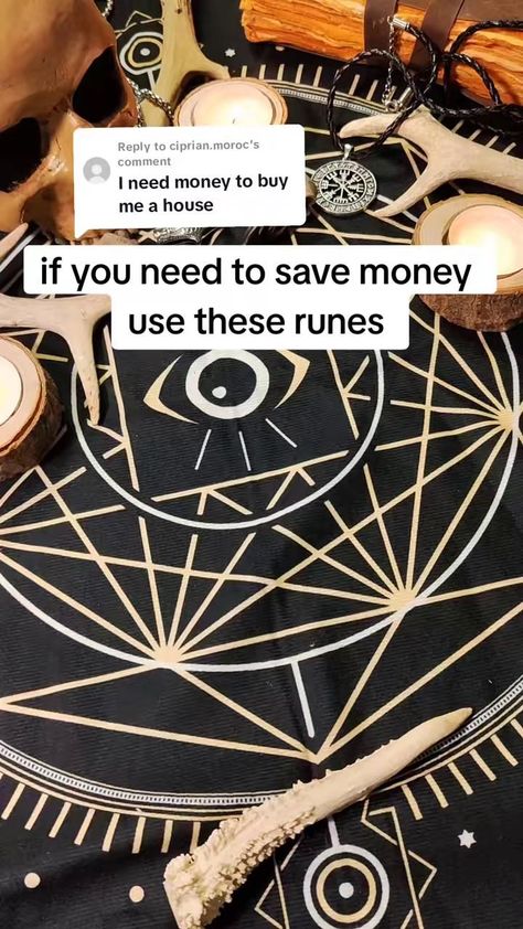 Runes to save money A simple way to use runes is to draw them on your body or on something and carry Witches Jar, Witch Symbols, Manifestation Spells, Money Spells That Work, Spells For Beginners, Rune Symbols, Attracting Wealth, Save For House, Witch Spirituality