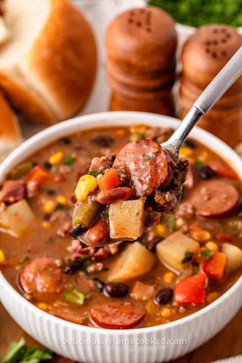 Texas Cowboy stew recipe Instapot Cowboy Soup, Wolf Stew Recipe, Texas Soup Recipes, Crockpot Cowboy Stew, Cowboy Stew Recipe Ground Beef, Hobo Stew Recipe, Texas Cowboy Stew Recipe, Camp Stew Recipe, Cowboy Stew Recipe