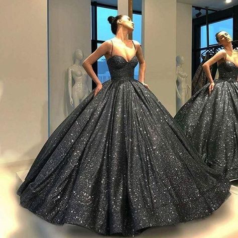 Black Sparkly Prom Dresses, Modern Masquerade, Black Sparkly Prom Dress, A Line Ball Gown, Prom Dress A Line, Sequin Ball Gown, Sparkly Prom Dress, Sparkly Prom Dresses, Modest Prom