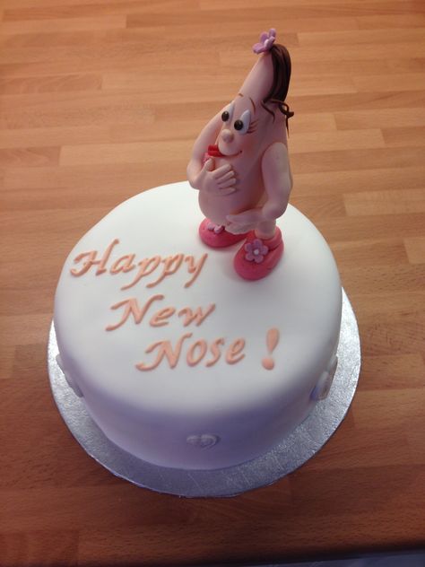 Happy 'new nose' cake Nose Cake Idea, Nose Cake, Alcohol Cake, Nose Job, Box Cake, Happy New, Lunch Box, Birthday Cake, Pasta