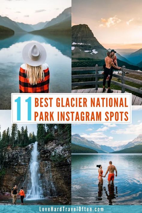 11 Best Glacier National Park Instagram Spots including a map and photography tips! Glacier National Park Photos, Glacier National Park Vacation, Glacier National Park Trip, Montana Trip, Yellowstone National Park Vacation, Montana National Parks, Hidden Lake, Montana Vacation, Montana Travel