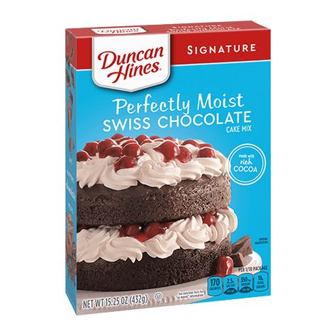 Cake Mix | Duncan Hines Swiss Chocolate Cake Recipe, Swiss Chocolate Cake, Chocolate Cake Mix Recipes, Duncan Hines Cake, Chocolate Cake Mix Cookies, Cake Mix Ingredients, Cocoa Cake, Chocolate Cake Pops, Swiss Chocolate