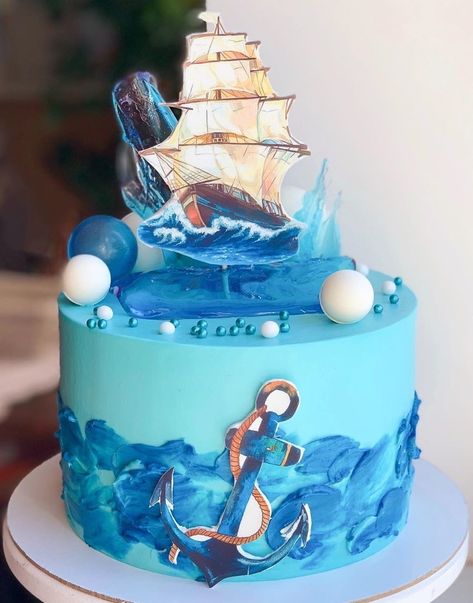 Seaman Cake Design, Goldfish Cake, Underwater Cake, Titanic Cake, Marine Cake, Galleon Ship, Ocean Cakes, Ballerina Cakes, Sea Cakes