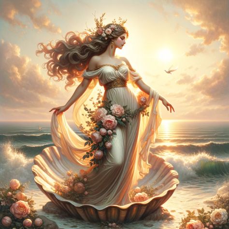 beautyfrequency - Link in Bio & Creator Tools | Beacons Ocean Queen, Mythical Characters, Aphrodite Art, Greek Goddess Art, Aphrodite Goddess, Fairytale Photography, Triple Goddess, Fantasy Aesthetic, Ethereal Art