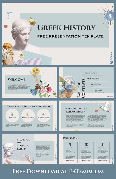 Greek History PPT Presentation Template - Free PowerPoint Templates, Google Slides, Figma Deck And Resume History Powerpoint Templates, History Powerpoint, Powerpoint Ideas, Free Powerpoint Presentations, Free Ppt Template, Greek History, Ppt Design, Presentation Slides Templates, Ppt Presentation