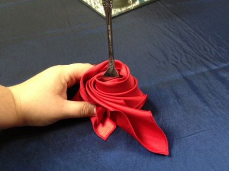 DIY Weddings: Napkin Fold – Spin Napkin Folding Rose, Diy Wedding Napkins, Wedding Napkin Folding, Napkin Folding Ideas, Easy Napkin Folding, Napkin Rose, Party Equipment, Folding Ideas, Valentines Day Dinner