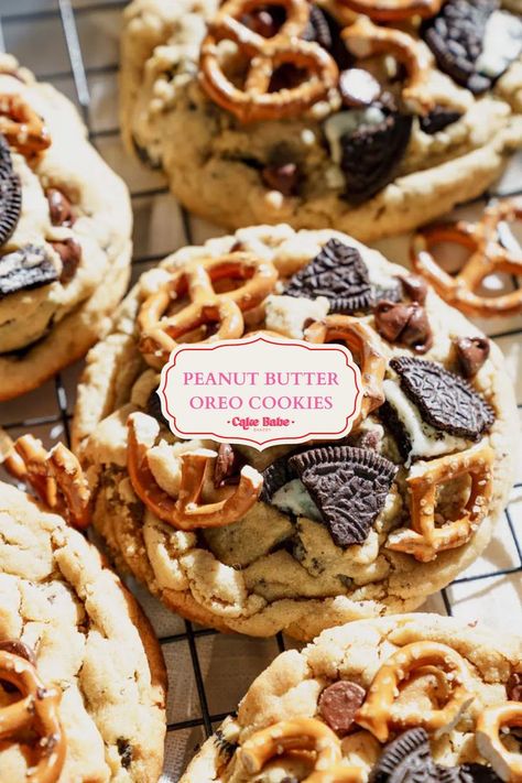 Cookie Butter Stuffed Cookies, Fancy Peanut Butter Cookies, Cookie Monster Cookie Recipe, Large Stuffed Cookies, Large Gourmet Cookies, Peanut Butter Oreo Cookies, Nyc Style Cookies, Large Cookies, Ny Style Cookies