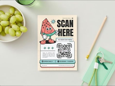 Qr Code Design, Type Illustration, Company Meals, July 3, Magazine Layout, Qr Codes, Online Magazine, Modern Dining, Dining Experience