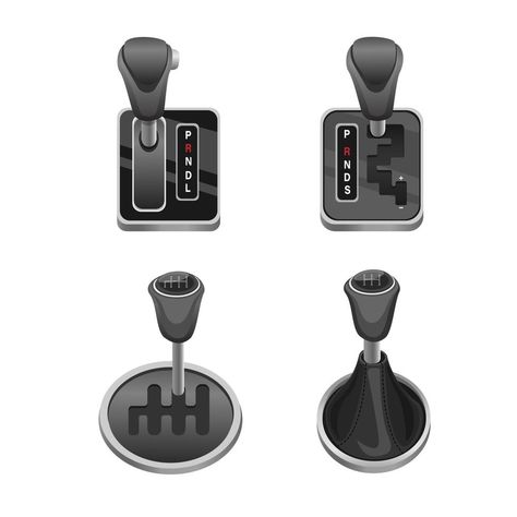 Car Transmission Lever in Automatic, Semi Automatic and manual symbol collection icon set, Automotive Gear Lever Shift. Concept Realistic illustration vector in white background Realistic Illustration, Office Wall Decals, Car Icons, Travel Icon, Automatic Cars, Car Illustration, Car Set, Office Wall, Automotive Industry