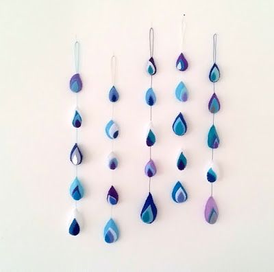 Rain Drop Garland, Blue Baby Shower Decorations, Nursery Decor Blue, Aqua Inspiration, Purple Gifts, Etsy Wishlist, Blue Stuff, Mobile Nursery, Color Board