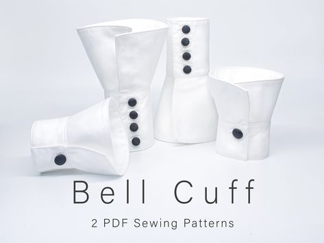 Detachable Cuff Sewing Pattern | Cosplay Cuff | Detachable Faux Cuff | Easy Pattern for Beginners & Step-by-Step English Tutorial #embroidery #cosplaypattern #wristcuffs #steampunkpattern https://etsy.me/3YunRsY Steampunk Patterns, Tutorial Embroidery, Cuffs Diy, Collars Diy, Sewing Easy Diy, Sewing Instructions, Steampunk Design, Diy Sewing Pattern, Easy Sewing Patterns