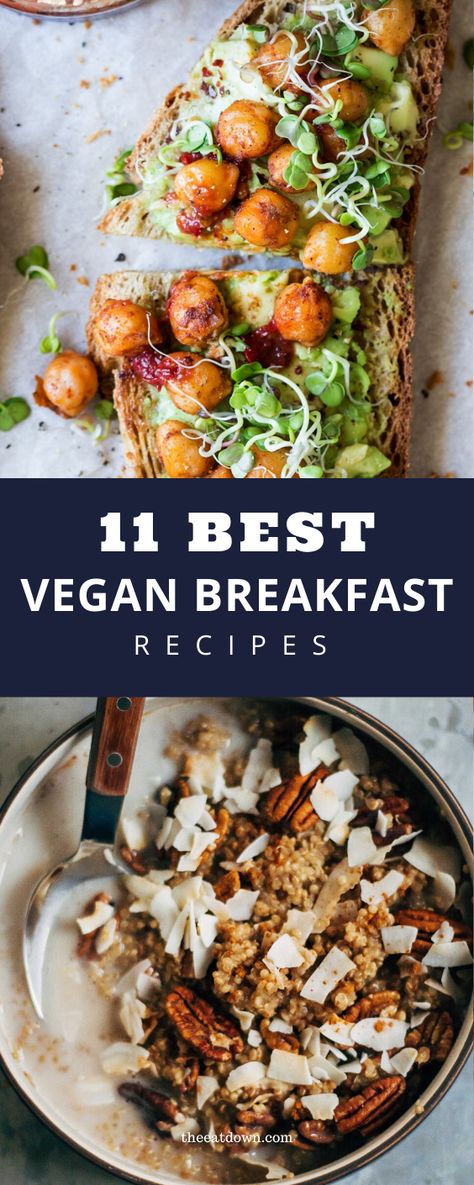 Check out these best vegan breakfast recipes from around the web. Easy vegan breakfast recipes including easy tofu breakfast burritos, chia overnight oats, vegan smoothie bowls, and more! #vegan #breakfast #recipes Overnight Oats Vegan, Chia Overnight, Vegan Breakfast Recipes Easy, Easy Tofu, Easy Vegan Breakfast, Best Vegan Breakfast, Tofu Breakfast, Vegan Smoothie Bowl, Chia Overnight Oats