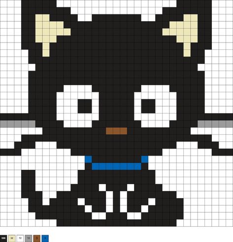 Pochacco Grid Pattern, Sanrio Pixel Art Kuromi, Pixel Art Sanrio Characters, Pompompurin Perler Beads, Pixel Cinnamoroll, Cinnamoroll Perler Beads, Kuromi Perler Beads, Sanrio Perler Beads, Sanrio Perler Bead Patterns