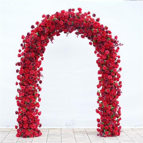 Luxury White Pink Red 5D Wedding Backdrop Floral Arrangement Shelf Party Arch Decor Hang Flowers Arch Shelf, Backdrop Floral, Party Arch, Arch Decor, Hanging Flowers, Party Props, Backdrops For Parties, Wedding Arch, Wedding Backdrop