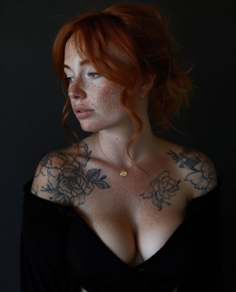 Red Hair Tattoos, Pale Redhead, Blonde Tattoo, I Love Redheads, Beautiful Freckles, Nikon D850, Her Personality, Red Haired Beauty, Red Hair Woman