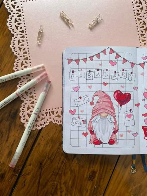 February Book Journal, Valentine Header, February Journal Ideas, Diario Bullet, Boulet Journal, February Bullet Journal, Kalender Design, Bullet Journal Set Up, Bullet Journal Ideas Templates