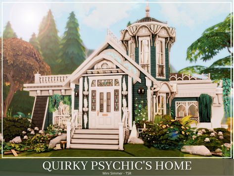 The Sims Resource - Quirky Psychic's home Small Study Nook, Quirky House, Sims 4 Cottage, Paranormal Investigator, The Sims 4 Lots, Sims 4 Cc Download, Willow House, Dream Mansion, Sims 4 House Design