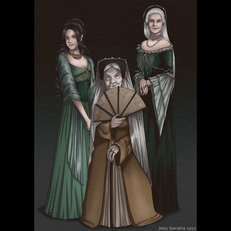 The Ladies of Highgarden Margaery Tyrell with her mother, Alerie Hightower, and her grandmother Olenna, the Queen of Thorns #asoiaf… | Instagram Alerie Hightower, Queen Of Thorns, Margery Tyrell, Game Of Thorns, Olenna Tyrell, Margaery Tyrell, The North Remembers, A Dance With Dragons, George Rr Martin