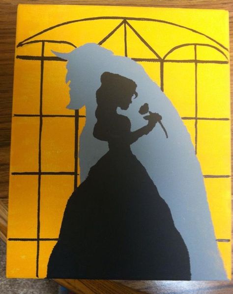 Disney Silhouette Painting, Painting Ideas On Canvas Disney, Disney Art Ideas, Diy Art Projects Canvas, Disney Canvas Paintings, Cloud Paintings, Disney Canvas Art, Disney Canvas, Disney Paintings