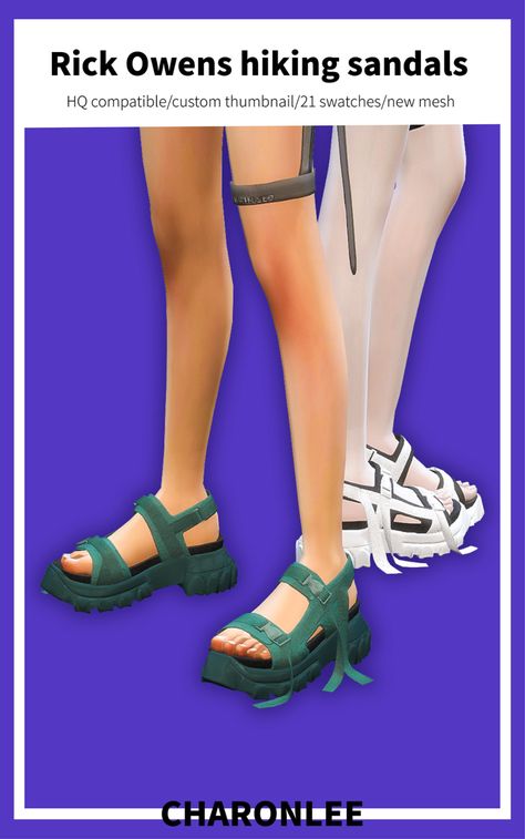 Sims 4 Rick Owens, Sims4 Shoes, Rick Owens Shoes, Sims 4 Cc Packs, Hiking Sandals, Sims4 Cc, Birkenstock Milano, Ts4 Cc, Sims 4 Clothing