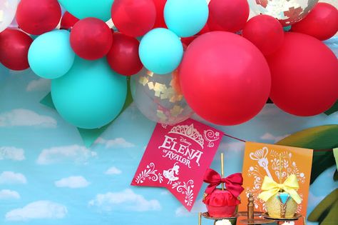 LAURA'S little PARTY: Disney Elena of Avalor | Celebrating a Royal Debut! Princess Elena Party, Elena Birthday Party, Teal Balloons, Disney Elena, Princess Elena, Elena Of Avalor, 5th Birthday Party Ideas, Terrible Twos, Princesa Disney