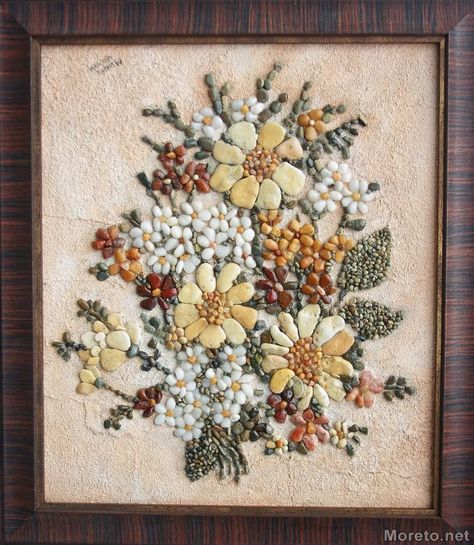 Seed Art, Pebble Mosaic, Rock And Pebbles, Stone Crafts, Seashell Crafts, Pebble Painting, Sea Glass Art, Shell Art, Nature Crafts