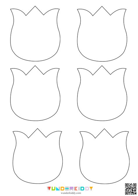 Diy Flowers Preschool, Free Flower Templates Printable Free Pattern, Tulip Flower Template Free Printable, 3d Tulip Templates Printable Free, Printable Tulip Template, Free Tulip Printable, Tulip Templates Printable Free Pattern, Flower Cutouts Template Free Printable, Tulip Templates Printable Free