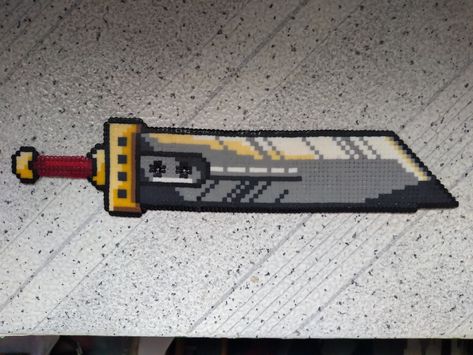 Buster Sword - Final Fantasy VII Perler bead Pikachu Drawing, Perler Projects, Pixel Game, Beads Designs, Pixel Games, Diy Perler Beads, Perler Beads Designs, Final Fantasy Vii, Perler Bead Patterns