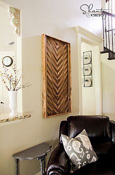 DIY Wall Art Using Cheap Wood Shims! Shim Art, Herringbone Wall Art, Drawer Diy, Tree Wall Art Diy, Wood Therapy, Herringbone Wall, Brad Nailer, Braided Pattern, Wall Art Diy