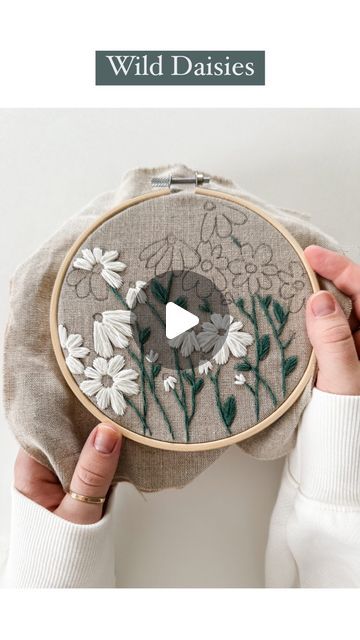 Sarah - DIY Embroidery Kits & Patterns on Instagram: "If you’re new to embroidery, I highly recommend starting with this pattern 🥰 It uses 3 basic embroidery stitches. if you can learn these three stitches, you’ll have the foundation needed for so many other projects 

Comment “Wild Daisies” to have the link for this embroidery kit/pattern automatically sent to your DMs 🫶🏻" Wild Daisies, Advanced Embroidery, Basic Embroidery, Diy Embroidery Kit, Basic Embroidery Stitches, Embroidery Kit, The Foundation, Embroidery Tutorials, Diy Embroidery