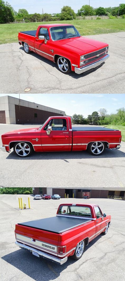 1984 Chevrolet C 10 80s Cars, Chevrolet C10, Black Houndstooth, Chevy Truck, Tonneau Cover, Red Paint, Valve Cover, Chevy Trucks, Chevrolet Silverado