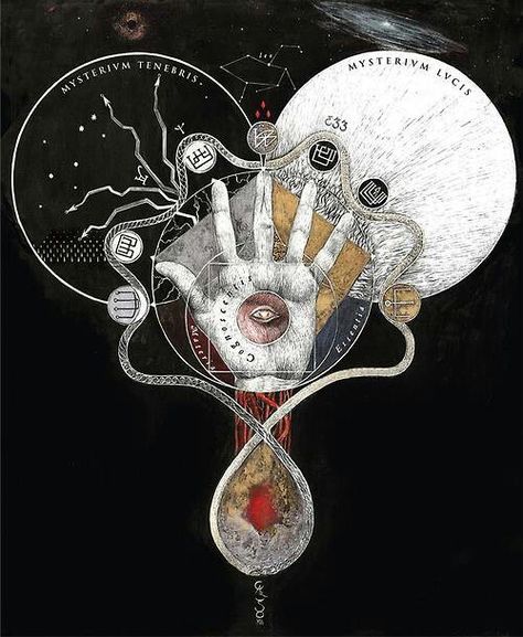 The Mystery of the Dark (Mysterium Tenebris), The Mystery of the Light (Mysterium Lucis). Santiago Caruso, Kartu Tarot, Alchemy Art, Esoteric Art, Artist Collective, Occult Art, Visionary Art, Art And Illustration, Spiritual Art