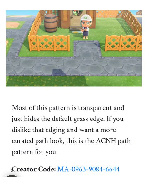 Acnh Path Edge Code, Stone Path Edge Animal Crossing, Acnh Dirt Path Border, Acnh Path Edge Design, Acnh Sidewalk Codes, Acnh Path, Grass Edging, Path Edging, Acnh Inspiration